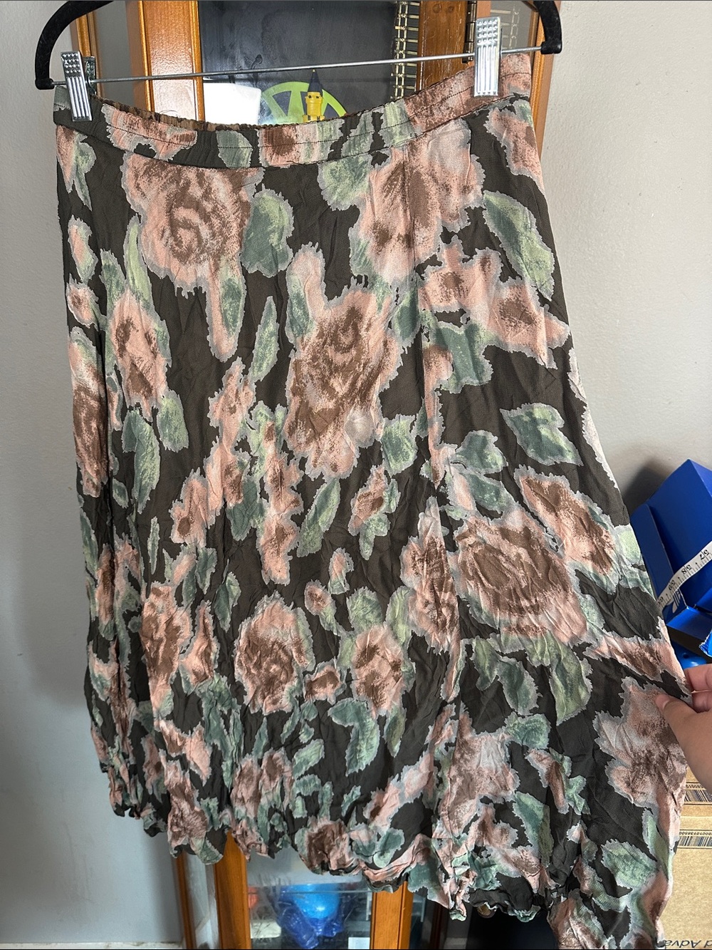 Floral Vintage Two Way Midi Skirt in Dusty Pink and Sage